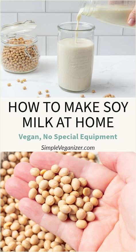 Learn how to make soy milk at home with this step-by-step guide. This dairy-free milk alternative is so simple to make with just two ingredients—soybeans and water—and a few straightforward steps. How To Make Soy Milk At Home, How To Make Soya Milk, How To Make Soy Milk, Soy Milk Recipes, Homemade Soy Milk, Homemade Milk, Carb Sides, Pinoy Recipes, Yum Recipes