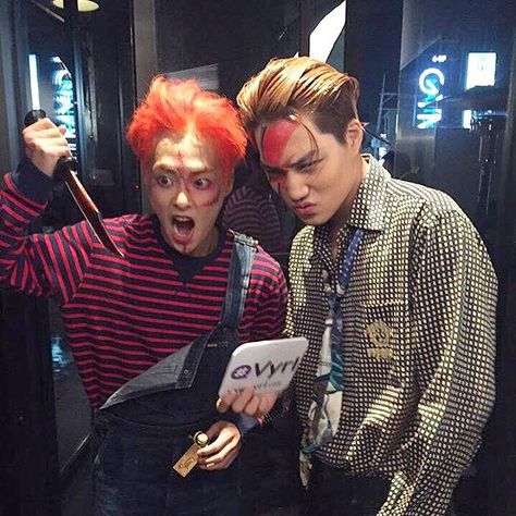 #Xiumin #Kai Exo Ot12, Exo Fan, Chanyeol And Do, Kim Min Seok, Xiu Min, Kim Jongdae, Halloween 2015, Kpop Exo, Exo Members