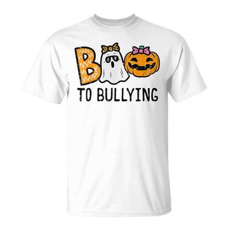 Shop Boo To Bullying Ghost Pumpkin Orange Anti Bully Unity Day T-Shirt high-quality, affordable prices with many colors and sizes. This product with unique design perfect gifts for any occasion, get your today! Unity Day, Red Crewneck, Ghost Pumpkin, Red Tee, Retro Designs, Vintage Humor, Pumpkin Orange, Casual Tee, Unique Print