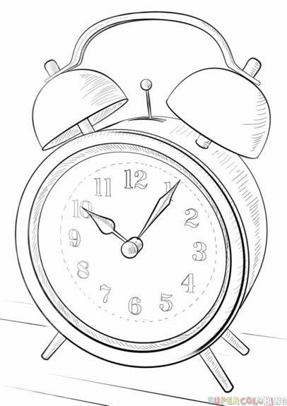 Drawing Of Clock, Alarm Drawing, Alarm Clock Drawing, Clock Drawing, Cute Alarm Clock, Clock Drawings, Compass Drawing, Easy Drawings For Beginners, Pencil Drawing Tutorials