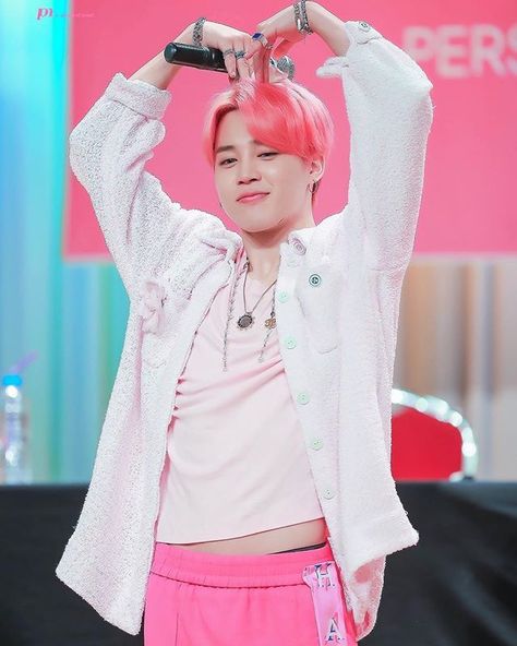 BTS JIMIN Jimin Outfit, Jimin Pink, Jimin Pink Hair, Craft Table Diy, Pink Clothes, Park Ji Min, Kpop Merchandise, Park Jimin Cute, Park Jimin Bts