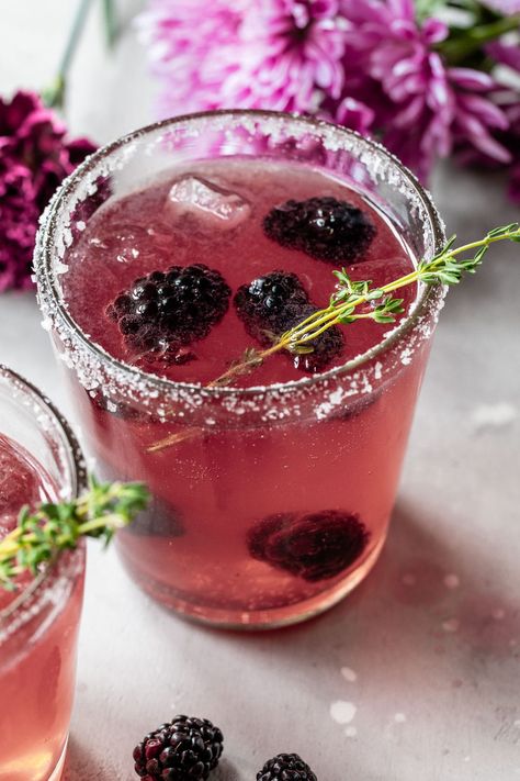 Blackberry Thyme Margaritas Thyme Simple Syrup, Syrup Recipes, Blackberry Syrup, Simple Syrup Recipes, Syrup Recipe, Margarita Recipes, Triple Sec, Adult Beverages, Photographing Food