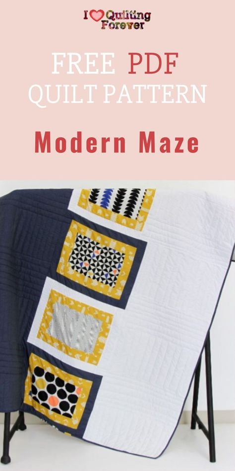 Get your FREE Modern Maze Quilt PDF Pattern Here. Minimalist Quilt Patterns, Maze Quilt Pattern, Free Modern Quilt Patterns, Modern Quilt Patterns Free, Maze Quilt, Minimalist Quilt, Scrappy Quilt Patterns, Sampler Quilts, Scrap Quilt Patterns