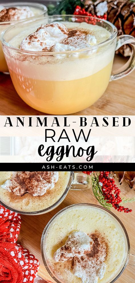 Using Egg Yolks, Raw Cream, Raw Dairy, Eggnog Recipe Homemade, Classic Eggnog, Dairy Recipes, Animal Based, Lemon Blueberry Muffins, Eggnog Recipe