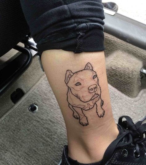 Pitbull Outline Tattoo, Staffy Tattoos, Pitbull Outline, Pitbull Tattoo Ideas, Dog Outline Tattoo, Pitbull Tattoo, Omerta Tattoo, Dog Outline, Outline Tattoo