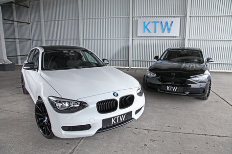 KTW's BMW 116i Black and White Tuned Editions - Carscoops Modified Bmw, Bmw 116i, White Bmw, Bmw Series, Bmw 1 Series, Ford Bronco, Dream Car, Dream Cars, Classic Cars