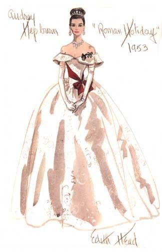 edith head costumes | ... this dress? It helped win Edith an Oscar for Best Costume Design Edith Head Sketches, Edith Head Designs, Edith Head Fashion, Costume Design Sketch, Edith Head, Best Costume Design, Hollywood Costume, Roman Holiday, Movie Fashion