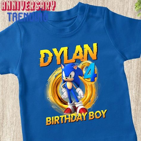 4th Birthday Boys, 2023 Birthday, Boy Hoodie, Sonic Party, Sonic Birthday, Family Birthday, Family Birthdays, Birthday Shirt, Mario Bros