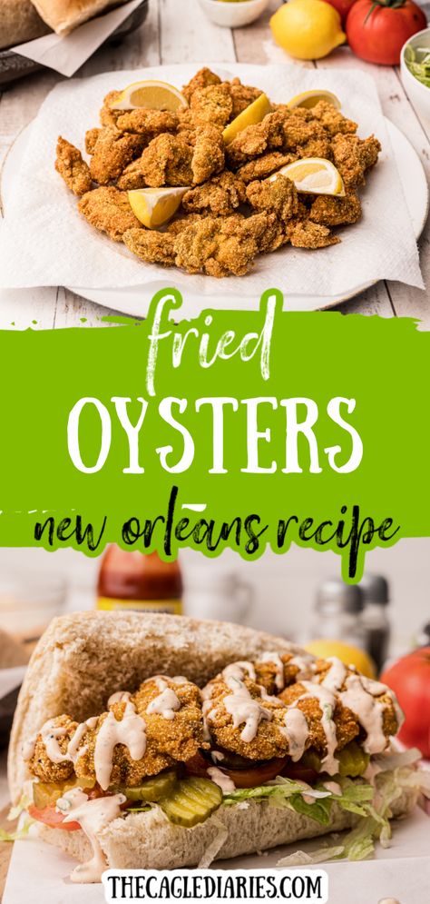 Deliciously easy Fried Oyster Recipe, a traditional southern recipe, straight out of New Orleans - includes a Remoulade Sauce recipe. #friedoysters | #friedoysterrecipes | #friedoysterpo'boy | #friedoysterseasy | #remouladesauce Remoulade Sauce Recipe, Oyster Recipe, Fried Oyster, Chicken Lunch Recipes, Southern Dinner, Southern Recipe, Seafood Boil Recipes, Quick Lunch Recipes, New Orleans Style