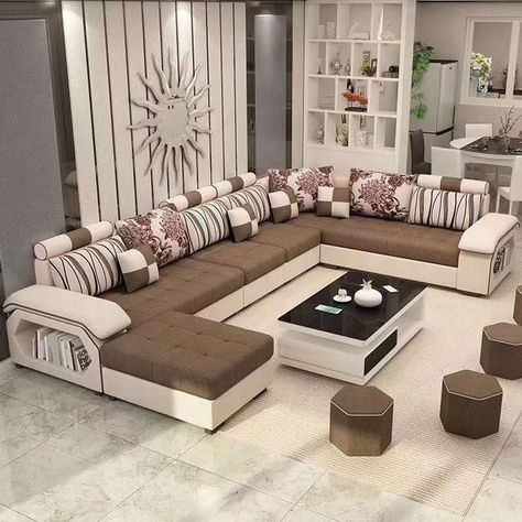 Source Salón de lujo de diseño moderno de muebles para el hogar sofás esquina Seccional de sofá cama tela de sofá de la sala de juego on m.alibaba.com Living Room With Ottoman, Customized Furniture, Bedroom Cupboard, Balcony Grill, Corner Sofa Design, Corner Sectional Sofa, Modern Sofa Living Room, Fabric Sectional Sofas, U Shaped Sofa