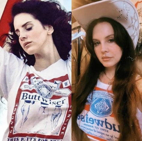 Lana Del Rey Budweiser, Budweiser Shirt, Cowgirl Vibes, Cowgirl Hat, Cowgirl Hats, Living Legends, Lana Del Rey, Outfit Inspo, Quick Saves