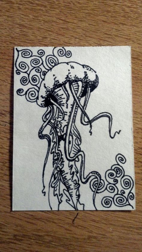 Jelly Fish.  Pen and Ink. Jell Pen Art, Jelly Fishes, Drawings Ideas, Fish Drawings, Jelly Fish, Doodles Zentangles, Pen Art, Jellyfish, Wall Collage