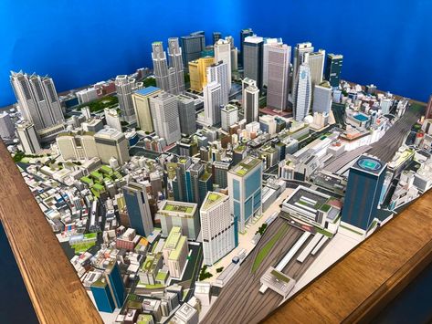 Building Miniature, Urban Model, Japanese Office, Model City, Sci Fi City, Art Japan, Minecraft City, Architecture Design Drawing, City Model