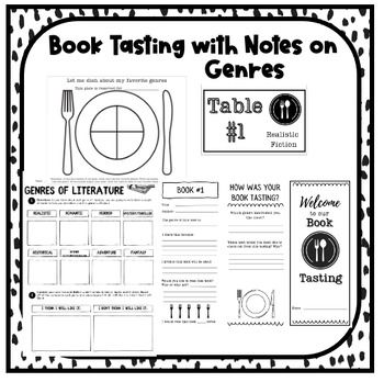 Everything you need to have a fun book tasting in your classroom or library! I created this specifically for my middle school library students.I printed the placemats on colorful paper and had students complete the assignment as a bell ringer when they came in the room. Then, students took notes about the various genres of literature. After that, they complete a book tasting with eight tables set up (one for each genre). They filled out their tri-fold handout while tasting the books.File include Book Tasting Ideas Middle School, Genre Lessons Middle School, Book Tasting High School, Book Tasting Middle School, Book Tasting Elementary, Genres Of Literature, Genre Lessons, Middle School Library, Librarian Ideas