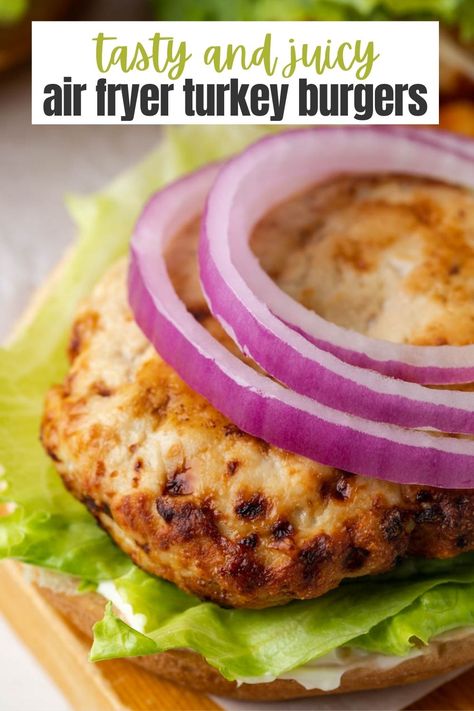 Turkey Burger Recipes Healthy, Homemade Turkey Burgers, Ground Turkey Burgers, Best Turkey Burgers, Air Fryer Turkey, Turkey Patties, Recipes Oven, Turkey Burger Recipes, Fried Turkey