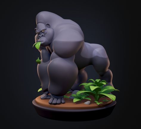 ArtStation - Grumpy Silverback Gorilla, Ward Dermaut Cartoon Minimalist, Chill Dude, Silverback Gorilla, Characters Inspiration, 3d Inspiration, Some Sketches, Nothing Special, 3d Tutorial, Design Animation