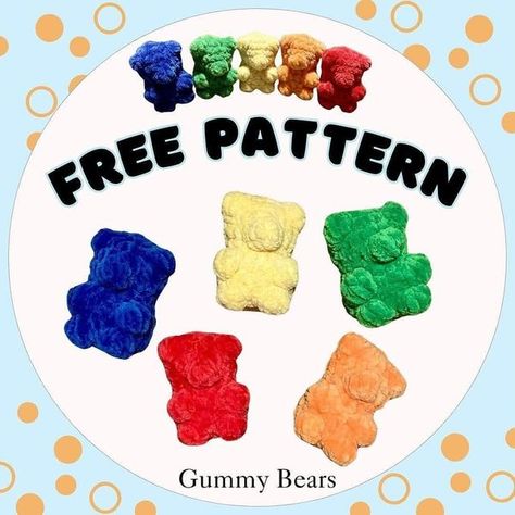 Crochet Gummy Bear Pattern, Gummy Bear Crochet Pattern, Gummy Bear Pattern, Crochet Gummy Bear, Amigurumi Patterns Free, Crochet Amigurumi Patterns, Bear Patterns Free, Little Mushroom, Gummy Bear