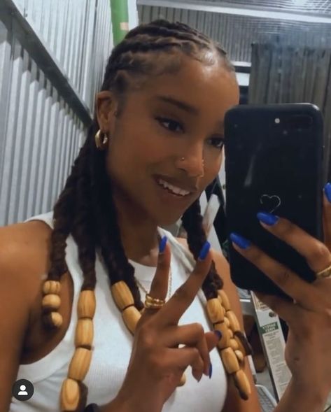 Loc Cornrows With Added Hair, Loc Hairstyles For Vacation, Holiday Loc Styles, Hairstyles Locs Short, Cornrow Loc Styles For Women, Cornrows With Locs, Locs Cornrow Style, Braids On Locs Dreads, Braided Locs Styles For Women