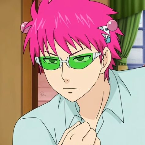 Best Comedy Anime, Comedy Anime, Saiki Kusuo, Pink Images, The Way He Looks, Graphic Design Fonts, I Really Love You, Anime Monochrome, Really Love You