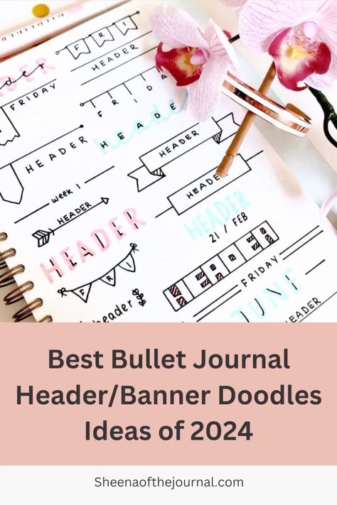 Clcik the link for header\banner doodle bullet journal ideas! Banners For Bullet Journal, Journal Headers Ideas, Journal Title Ideas, Bullet Journal Headings, Bullet Journal Banners, 2024 Bujo, Doodle Bullet Journal, Headers Ideas, Bullet Journal Hand Lettering