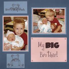 Gallery Search: big sister Big Brother Scrapbook Pages, Brother Sister Scrapbook Ideas, Big Brother Scrapbook Layout, Brother Scrapbook Layouts, Quotes For Scrapbook, Sister Scrapbook, Baby Boy Scrapbook Layouts, Pregnancy Scrapbook, Family Scrapbook Layouts