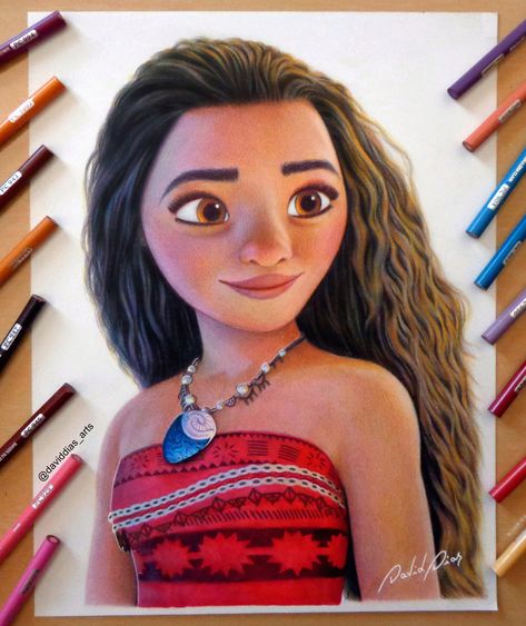 Moana Drawing, Disney Character Drawings, Cartoon Drawings Disney, Disney Drawings Sketches, Prismacolor Art, Colored Pencil Artwork, Disney Art Drawings, Drawing Cartoon Characters, Disney Princess Drawings