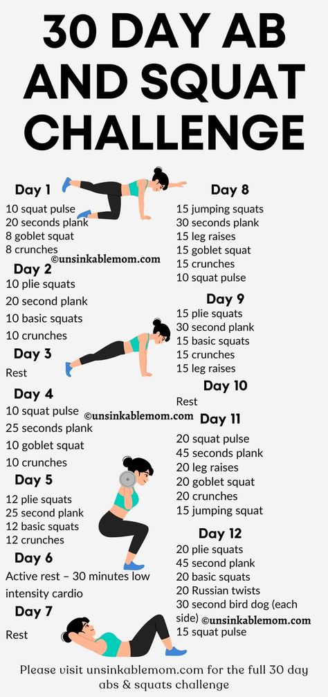 30 day ab and squat challenge for beginners Beginner Workout Challenge At Home, 28 Day Abs Challenge, 30 Day Ab And Glute Challenge, Workout Challenges For Women, 2 Week Workout Challenge, Workout Challenge 30 Day, Squat Challenge For Beginners, Squat And Ab Challenge, Daily Workout Challenge