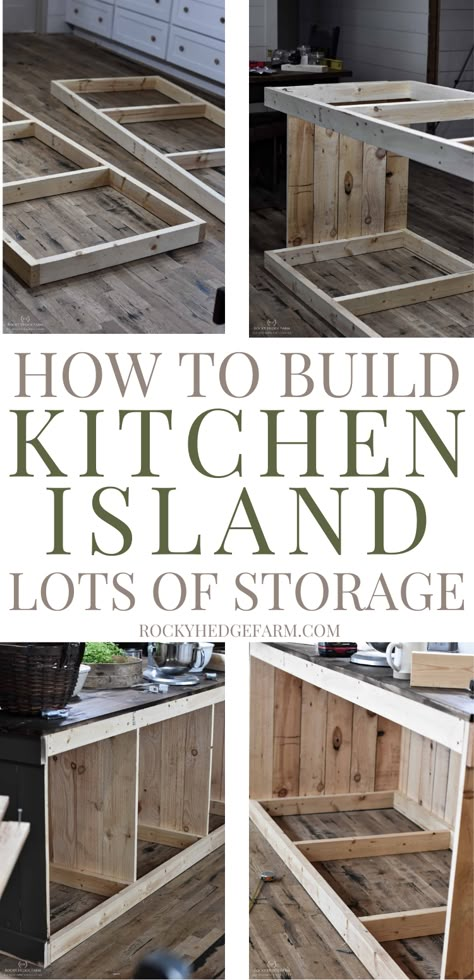 Storage With Seating, Rustic Farmhouse Kitchen Island, General Store Counter, Antique General Store, Diy Rustic Farmhouse, Build A Farmhouse, Build Kitchen Island, Store Counter, Farmhouse Kitchen Island