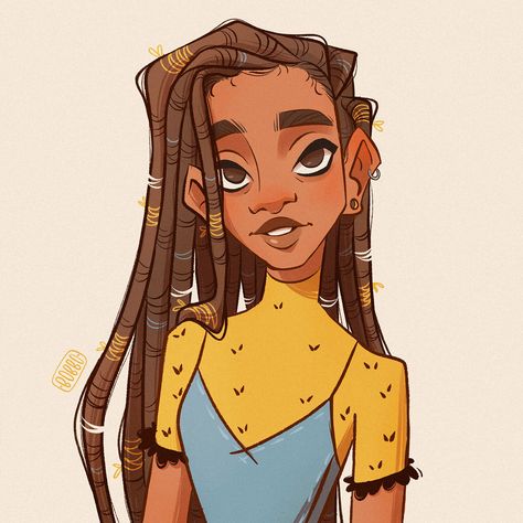 Black Character Illustration, Black Cartoon, Girls Cartoon Art, Illustration Character Design, العناية بالشعر, Art Drawings Sketches, Cartoon Art Styles, Girl Drawing, Girl Cartoon