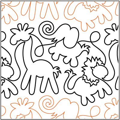 Pantograph Patterns - Animals Theme Machine Quilting Patterns at ... Quilting Stitch Patterns, Long Arm Quilting Patterns, Free Motion Quilting Patterns, Machine Quilting Patterns, Quilting Designs Patterns, Longarm Quilting Designs, Quilting Stencils, Machine Quilting Designs, Free Motion Quilt Designs