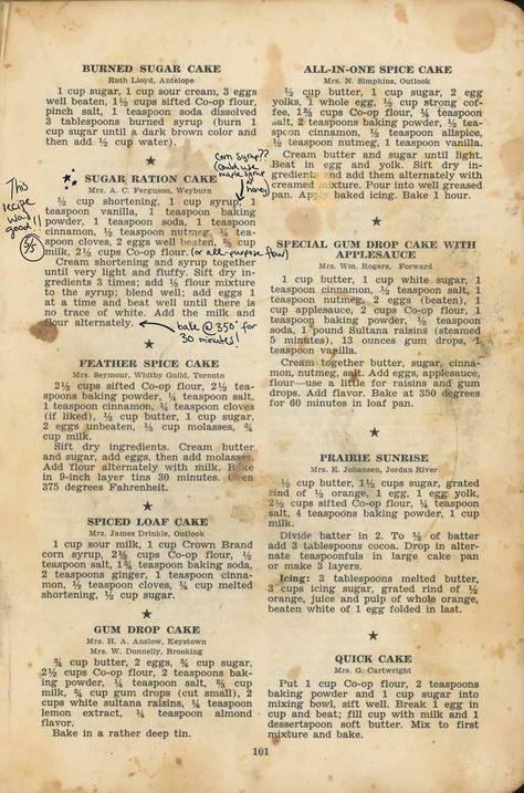 Old School Cake Recipes, Old Time Recipes, Wartime Recipes, Homemade Recipe Books, Frugal Cooking, School Recipes, Cake Recipes Easy Homemade, Bake Goods, Heirloom Recipes