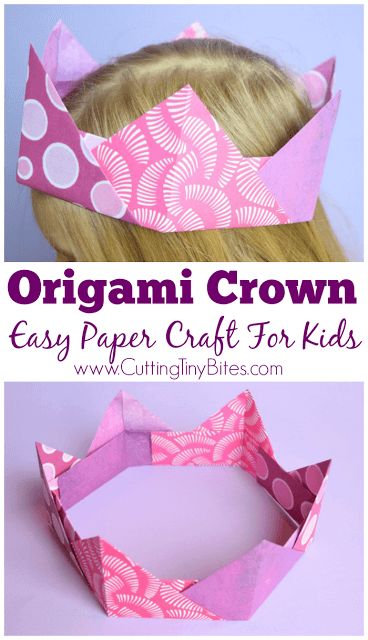 Origami-Crown-Paper-Craft-KidsKids Crafts From Around the World-Week 5 Origami Crown, Kunst For Barn, Fine Motor Development, Vika Papper, Paper Craft For Kids, Kids Origami, Motor Development, Folding Origami, Paper Crafts Origami