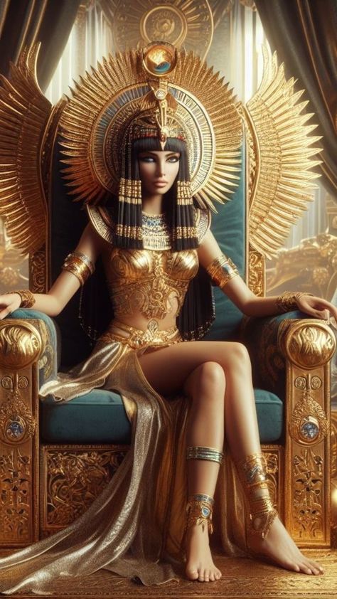 Cleopatra Outfit, Egyptian Goddess Costume, Goddess Of Egypt, Cleopatra Halloween, Egyptian Warrior, Egyptian Goddess Art, Egyptian Princess, Egypt Concept Art, Queen Cleopatra