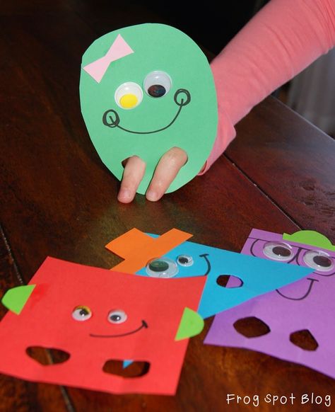 Teaching Shapes, 2d And 3d Shapes, Shapes Preschool, 2d Shapes, Shapes Activities, Paper Toy, Shape Crafts, Preschool Math, Preschool Art