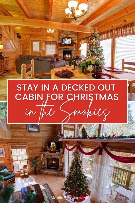 Discover the perfect holiday retreat with our curated list of cabin rentals, beautifully decorated for Christmas. Immerse in a festive wonderland, where cozy firesides and twinkling lights await. Ideal for family gatherings or romantic getaways, these cabins offer a unique holiday experience. #HolidayCabinRentals #FestiveDecoratedCabins #ChristmasGetaways #CozyHolidayRetreats #SeasonalEscape Christmas Cabins, Gatlinburg Christmas, Cozy Christmas Cabin, Smoky Mountain Christmas, Snowy Cabin, Christmas Cabin, Christmas Getaways, Cabin Christmas, Cabin Vacation