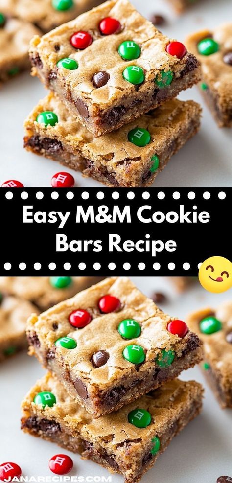 Searching for a crowd-pleasing dessert that’s sure to delight? These M&M Cookie Bars are a sweet solution. With their chewy texture and bright colors, they make every occasion a celebration. Sugar Cookie M M Bars, M M Cookies Recipe Bars, Christmas Mm Cookie Bars, M M Recipes Easy, M&m Cookie Pizza, M And M Cookie Recipe Bar, M M Christmas Cookie Bar, The Best Cookie Bars, School Dessert Recipes