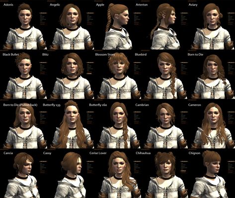 KS Hairs for Dragon Age 2 at Dragon Age 2 Nexus - mods and community Hair Chart, Black Bullet, Dragon Age 2, Shield Maiden, Black Hairstyles, Volume Hair, Dragon Age, Name Art, Skyrim