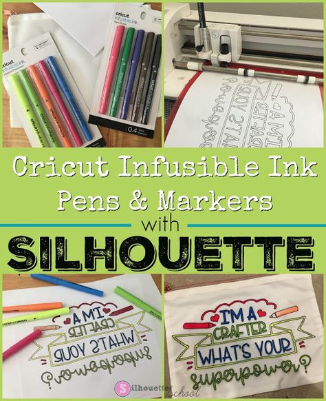 Cricut Infusible Ink Markers with Silhouette CAMEO Tutorial Cricut Infusible Ink Pens, Infusible Ink Pens, Silhouette School Blog, Silhouette Sketch, Silhouette Cameo Crafts, Ink Markers, Silhouette Cameo Tutorials, Silhouette School, Silhouette Tutorials