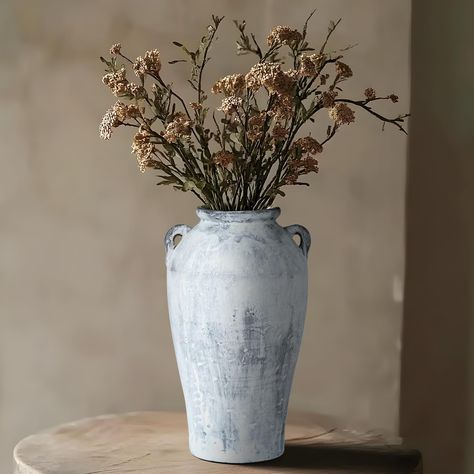 PRICES MAY VARY. Ceramic Vase for Home Decor: Transform your living space with elegance and charm with large vintage vase to enhance any home decor style, rustic farmhouse vibe or a sophisticated indoor ambiance Large & Versatile: With size of 14"H*8"W, rustic vase is ideal for displaying long branches of fresh plant, dried pampas, fake floral arrangement or as a standalone decorative accent in any room Premium Ceramic Vase: Made from top-quality ceramic material, tall floor vase boasts a refine Tall Floor Vase, Grey Farmhouse, Vase For Living Room, Farmhouse Vase, Tall Floor Vases, Indoor Home Decor, Housewarming Decorations, Dried Pampas, Rustic Vase