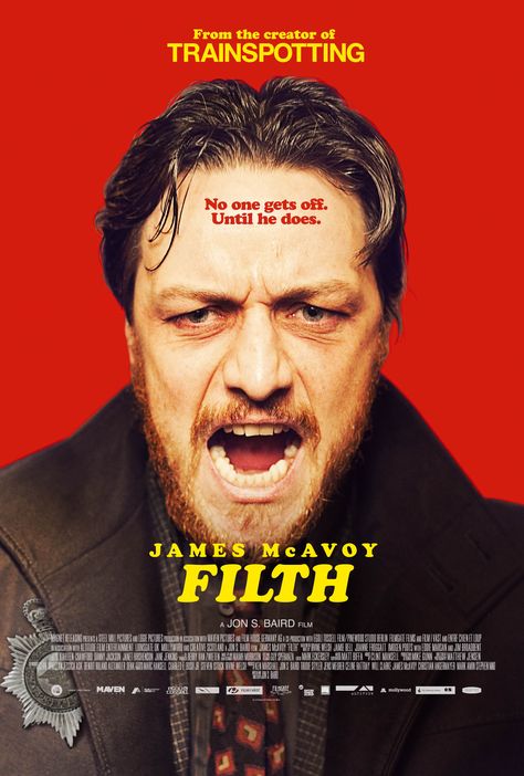 Filth US poster Shauna Macdonald, Irvine Welsh, Iain De Caestecker, Fresh Movie, Imogen Poots, Jamie Bell, David Fincher, Trainspotting, James Mcavoy