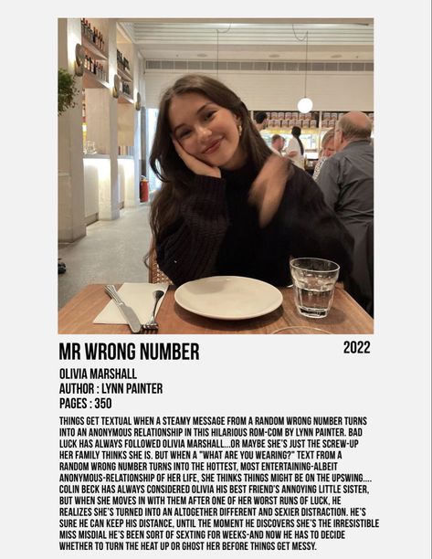 Mr Wrong Number Book Aesthetic, Mr Wrong Number Book, Mr Wrong Number, Olivia Marshall, Mr Wrong, Number Book, Number Quotes, Lynn Painter, Book Poster