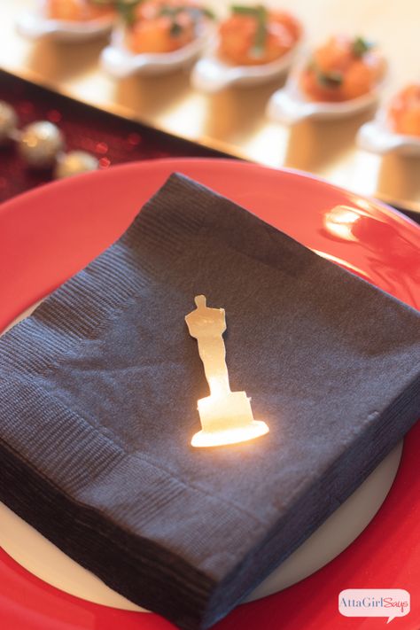 Award-Winning Oscars Party Favors & Decor - Atta Girl Says Oscar’s Party Food, Oscar’s Theme Party, Oscar Themed Desserts, Oscar’s Party, Cold Sesame Noodles, Oscars Party Ideas, Graduation Dinner, Oscar Viewing Party, Progressive Dinner