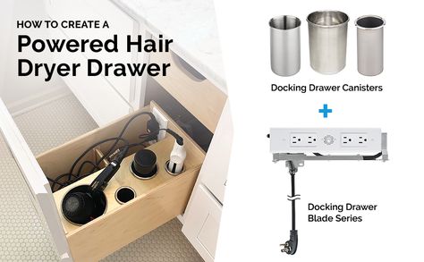 Built In Hair Dryer Storage, Blow Dryer And Curling Iron Storage, Storing Hair Dryer And Straightener, Bathroom Vanity Hair Dryer Storage, Curling Iron Drawer, Hair Dryer And Curling Iron Holder, Hot Tools Drawer, Bathroom Curling Iron Storage, Hair Dryer Drawer Storage