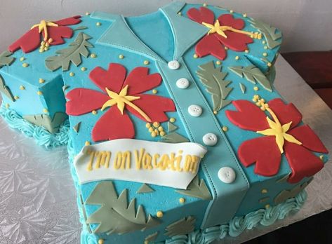 Hawaiian shirt cake! www.ecbgstudio.com Shirt Cake, Cake Buttercream, Cake Designs Birthday, Shower Cakes, Cake Ideas, All About Fashion, Cake Designs, Hawaiian Shirt, Butter Cream