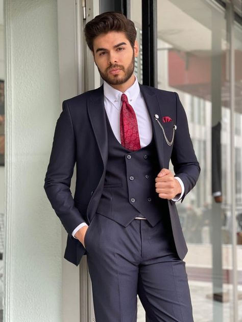 Three Piece Suit Mens Wedding Indian, Three Piece Suit Mens Wedding Latest, Three Piece Suit Mens Wedding, Three Piece Suit Mens, Patterned Suit, Best Indian Wedding Dresses, Pants Gift, Looking Dapper, Jacket Vest