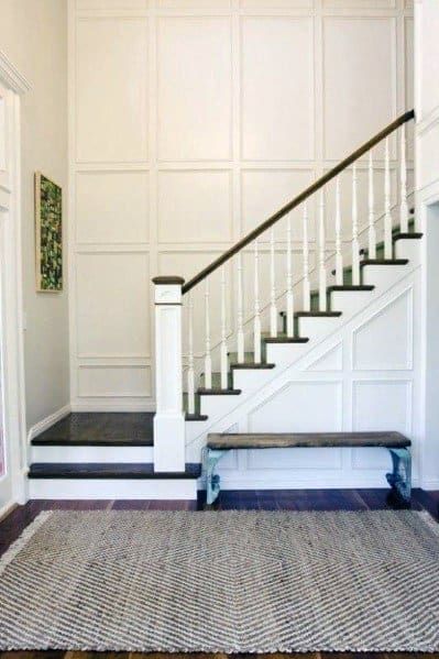 Top 60 Best Stair Trim Ideas - Staircase Molding Designs Hallway Remodel, Staircase Molding, Tall Wall Decor, Stair Wall Decor, Stairs Trim, Stair Paneling, Wainscoting Stairs, Entryway Stairs, Diy Staircase