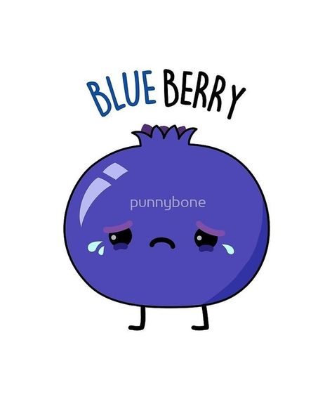 Pastry Quotes, Berry Funny, Cartoon Mood, Dinosaur Puns, Fruit Puns, Funny Food Puns, Blue Berries, Funny Fruit, Food Pun