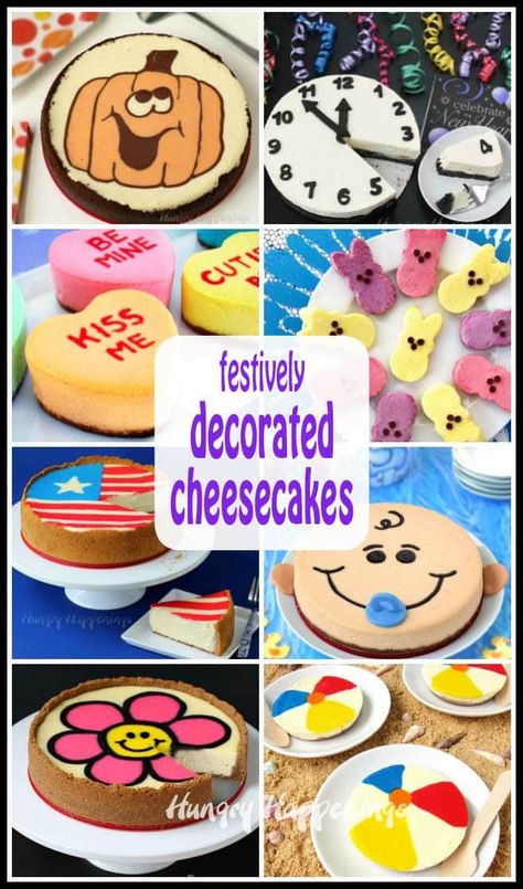 Serve one of these amazing decorated cheesecakes for a special occasion or holiday in place of a traditional cake. Your family and friends will be so impressed. Decorated Cheesecake, Cheesecake Design, Creamiest Cheesecake, The Best Cheesecake Recipe, Blueberries Muffins, Best Cheesecake Recipe, Incredible Desserts, Ultimate Cheesecake, Party Corner