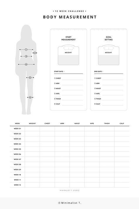 Body Measurement, Fitness Planner, Body Progress Tracker, Health Planner, A4, US Letter Size, Printable and Fillable PDF, Instant Download #minimalist #planner Weight Tracking Chart, Planner Workout Tracker, Bujo Body Measurement Tracker, Workout Progress Tracker, Body Measurement Tracker Printable Free, Weight And Measurement Tracker Printable, Body Measurements Chart Printable, Monthly Weight Tracker, Fitness Progress Tracker