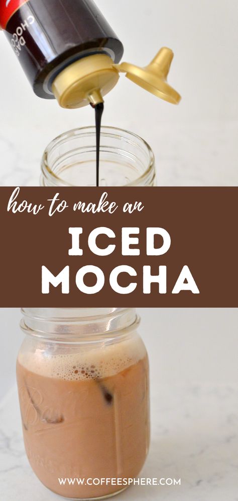 Iced Mocha Latte Recipe, Chocolate Coffee Drinks, Iced Mocha Recipe, Easy Coffee Drinks Recipes, Mocha Coffee Recipe, Iced Mocha Coffee, Mocha Latte Recipe, Mocha Drink, Iced Latte Recipe